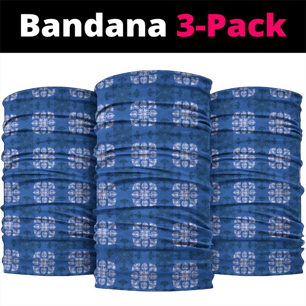 Royal Blue Hawaiian Quilt Neck Gaiter Hawaii Pineapple Monstera Palaka Motifs LT14 package One Size: 25*50cm Royal Blue - Polynesian Pride