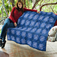 Royal Blue Hawaiian Quilt Quilt Hawaii Pineapple Monstera Palaka Motifs LT14 - Polynesian Pride
