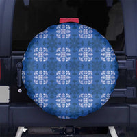 Royal Blue Hawaiian Quilt Spare Tire Cover Hawaii Pineapple Monstera Palaka Motifs LT14 No hole Royal Blue - Polynesian Pride