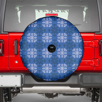 Royal Blue Hawaiian Quilt Spare Tire Cover Hawaii Pineapple Monstera Palaka Motifs LT14 - Polynesian Pride