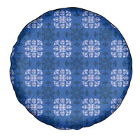 Royal Blue Hawaiian Quilt Spare Tire Cover Hawaii Pineapple Monstera Palaka Motifs LT14 - Polynesian Pride