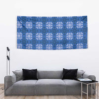 Royal Blue Hawaiian Quilt Tapestry Hawaii Pineapple Monstera Palaka Motifs LT14 - Polynesian Pride