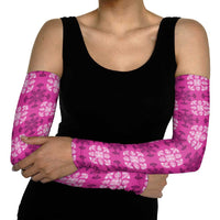 Pink Hawaiian Quilt Arm Sleeves Hawaii Pineapple Monstera Palaka Motifs LT14 - Polynesian Pride
