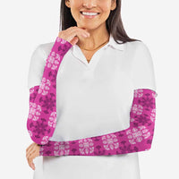 Pink Hawaiian Quilt Arm Sleeves Hawaii Pineapple Monstera Palaka Motifs LT14 - Polynesian Pride