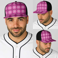 Pink Hawaiian Quilt Baseball Net Cap Hawaii Pineapple Monstera Palaka Motifs LT14 - Polynesian Pride
