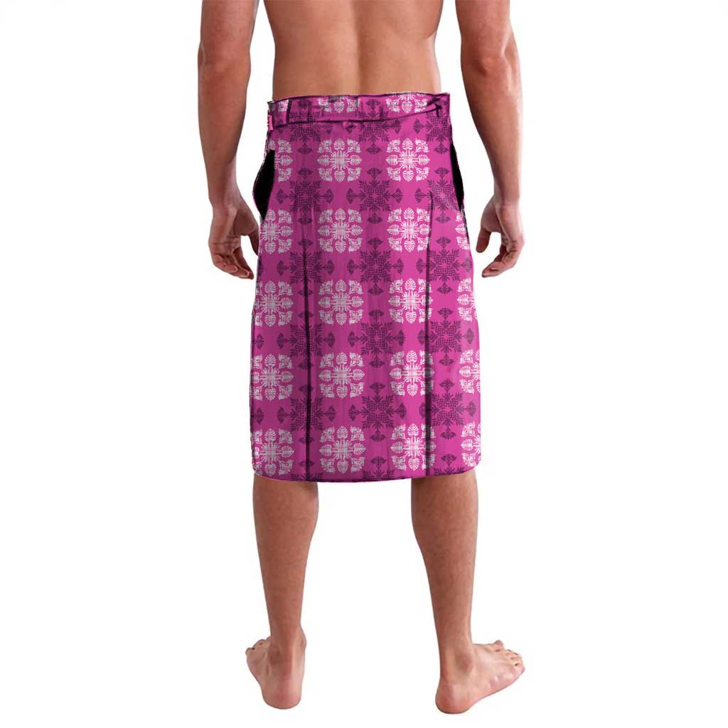 Pink Hawaiian Quilt Lavalava Hawaii Pineapple Monstera Palaka Motifs LT14 - Polynesian Pride