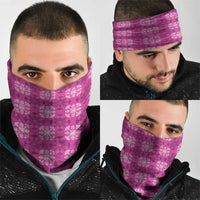 Pink Hawaiian Quilt Neck Gaiter Hawaii Pineapple Monstera Palaka Motifs LT14 - Polynesian Pride