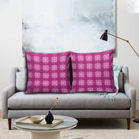 Pink Hawaiian Quilt Pillow Cover Hawaii Pineapple Monstera Palaka Motifs LT14 - Polynesian Pride