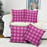 Pink Hawaiian Quilt Pillow Cover Hawaii Pineapple Monstera Palaka Motifs LT14 - Polynesian Pride