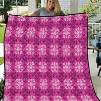 Pink Hawaiian Quilt Quilt Hawaii Pineapple Monstera Palaka Motifs LT14 Pink - Polynesian Pride