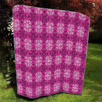 Pink Hawaiian Quilt Quilt Hawaii Pineapple Monstera Palaka Motifs LT14 - Polynesian Pride