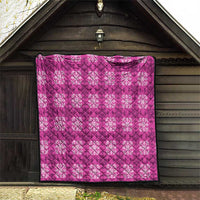 Pink Hawaiian Quilt Quilt Hawaii Pineapple Monstera Palaka Motifs LT14 - Polynesian Pride