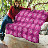 Pink Hawaiian Quilt Quilt Hawaii Pineapple Monstera Palaka Motifs LT14 - Polynesian Pride