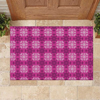 Pink Hawaiian Quilt Rubber Doormat Hawaii Pineapple Monstera Palaka Motifs LT14 Pink - Polynesian Pride