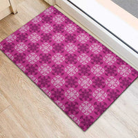 Pink Hawaiian Quilt Rubber Doormat Hawaii Pineapple Monstera Palaka Motifs LT14 - Polynesian Pride