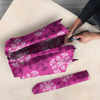Pink Hawaiian Quilt Umbrella Hawaii Pineapple Monstera Palaka Motifs LT14 - Polynesian Pride