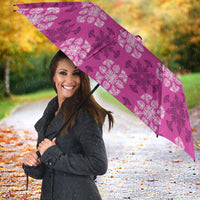 Pink Hawaiian Quilt Umbrella Hawaii Pineapple Monstera Palaka Motifs LT14 - Polynesian Pride