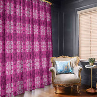 Pink Hawaiian Quilt Window Curtain Hawaii Pineapple Monstera Palaka Motifs LT14 - Polynesian Pride