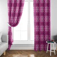Pink Hawaiian Quilt Window Curtain Hawaii Pineapple Monstera Palaka Motifs LT14 - Polynesian Pride