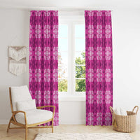 Pink Hawaiian Quilt Window Curtain Hawaii Pineapple Monstera Palaka Motifs LT14 - Polynesian Pride