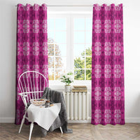 Pink Hawaiian Quilt Window Curtain Hawaii Pineapple Monstera Palaka Motifs LT14 - Polynesian Pride