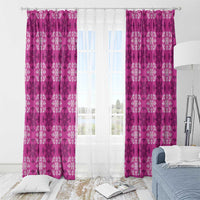 Pink Hawaiian Quilt Window Curtain Hawaii Pineapple Monstera Palaka Motifs LT14 - Polynesian Pride
