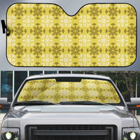 Yellow Hawaiian Quilt Auto Sun Shade Hawaii Pineapple Monstera Palaka Motifs LT14 Yellow - Polynesian Pride
