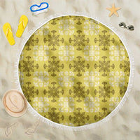 Yellow Hawaiian Quilt Beach Blanket Hawaii Pineapple Monstera Palaka Motifs LT14 One Size 150cm Yellow - Polynesian Pride