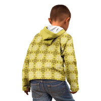 Yellow Hawaiian Quilt Kid Hoodie Hawaii Pineapple Monstera Palaka Motifs LT14 - Polynesian Pride