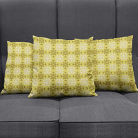 Yellow Hawaiian Quilt Pillow Cover Hawaii Pineapple Monstera Palaka Motifs LT14 - Polynesian Pride