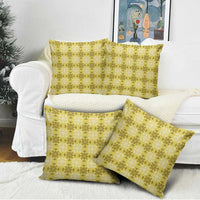 Yellow Hawaiian Quilt Pillow Cover Hawaii Pineapple Monstera Palaka Motifs LT14 - Polynesian Pride