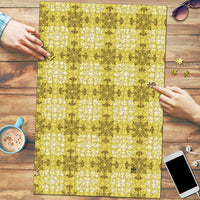 Yellow Hawaiian Quilt Puzzle Hawaii Pineapple Monstera Palaka Motifs LT14 Yellow - Polynesian Pride