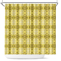 Yellow Hawaiian Quilt Shower Curtain Hawaii Pineapple Monstera Palaka Motifs LT14 Yellow - Polynesian Pride
