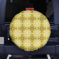 Yellow Hawaiian Quilt Spare Tire Cover Hawaii Pineapple Monstera Palaka Motifs LT14 No hole Yellow - Polynesian Pride