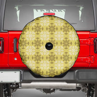 Yellow Hawaiian Quilt Spare Tire Cover Hawaii Pineapple Monstera Palaka Motifs LT14 - Polynesian Pride