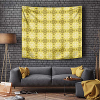 Yellow Hawaiian Quilt Tapestry Hawaii Pineapple Monstera Palaka Motifs LT14 Yellow - Polynesian Pride