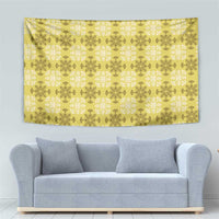Yellow Hawaiian Quilt Tapestry Hawaii Pineapple Monstera Palaka Motifs LT14 - Polynesian Pride