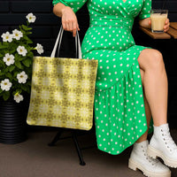 Yellow Hawaiian Quilt Tote Bag Hawaii Pineapple Monstera Palaka Motifs LT14 - Polynesian Pride
