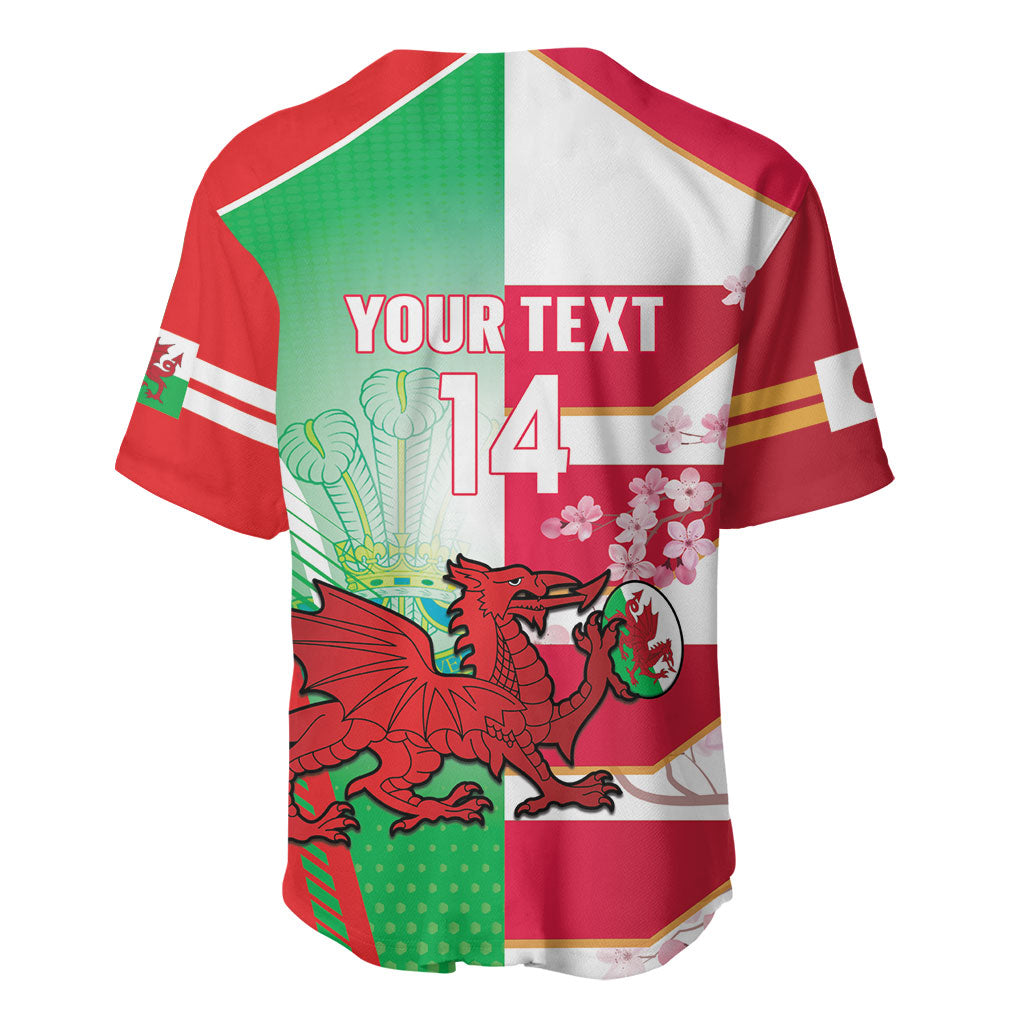 Japan and Wales Rugby Custom Baseball Jersey Brave Blossoms Welsh Dragon Together