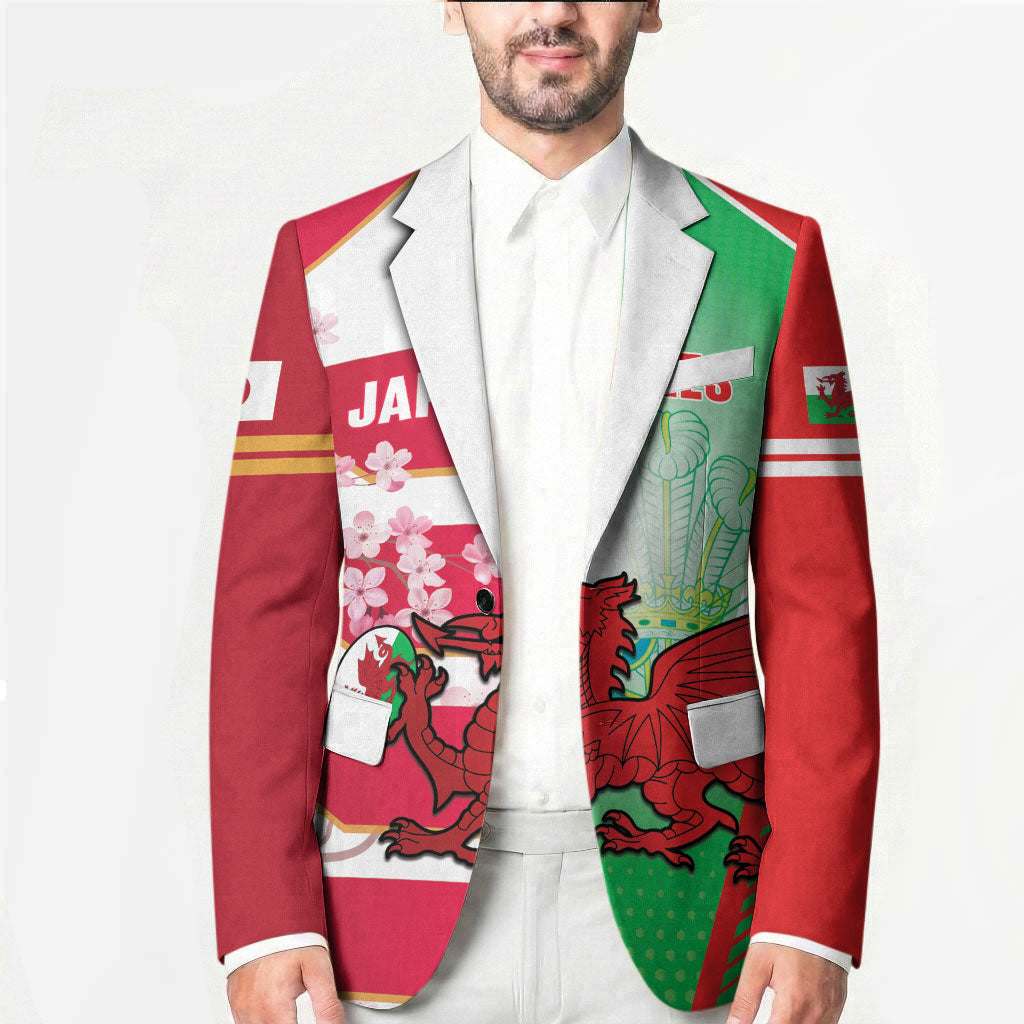 Japan and Wales Rugby Custom Blazer Brave Blossoms Welsh Dragon Together LT14 - Polynesian Pride