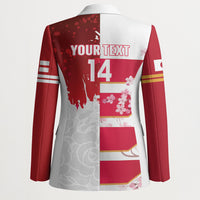 Japan and England Rugby Custom Blazer Brave Blossoms Red Roses Together