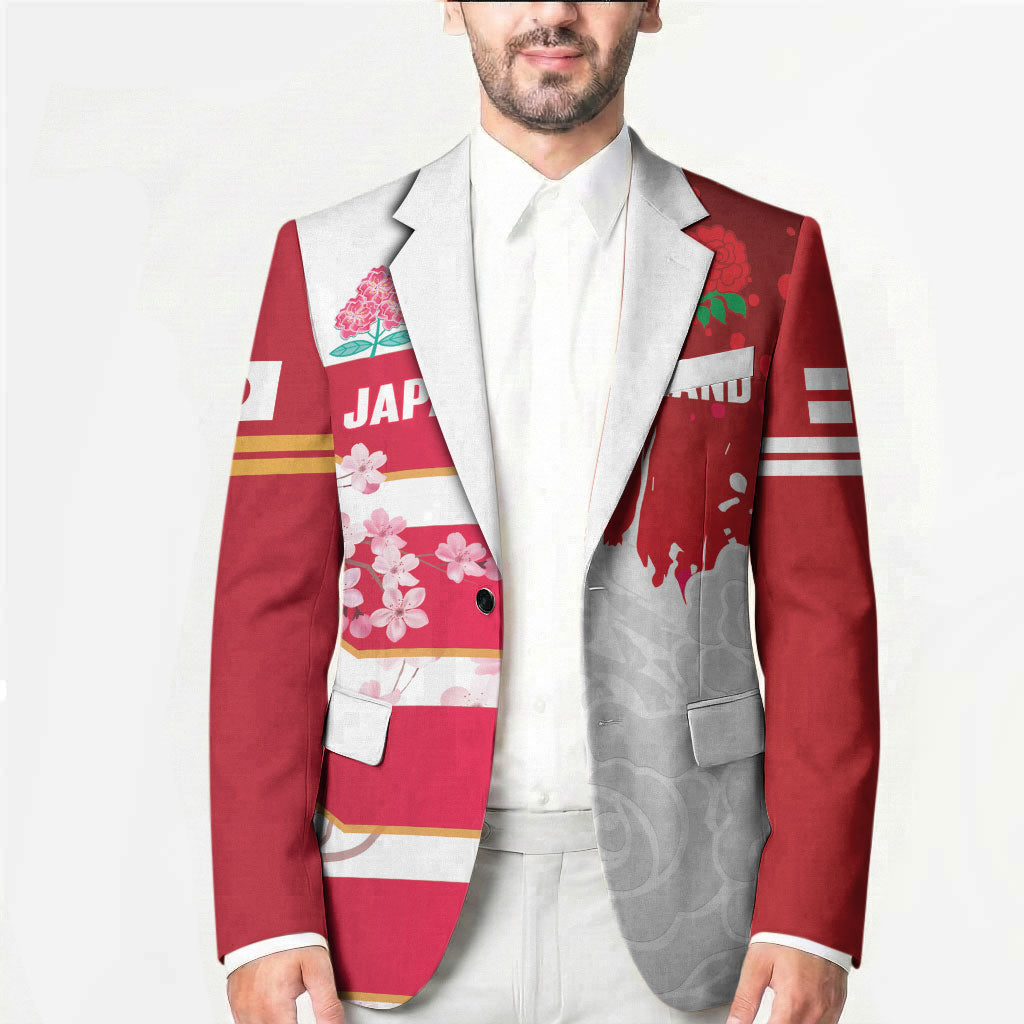 Japan and England Rugby Custom Blazer Brave Blossoms Red Roses Together