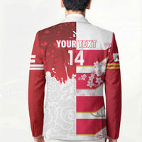 Japan and England Rugby Custom Blazer Brave Blossoms Red Roses Together