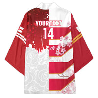 Japan and England Rugby Custom Kimono Brave Blossoms Red Roses Together