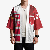 Japan and England Rugby Custom Kimono Brave Blossoms Red Roses Together