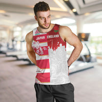 Japan and England Rugby Custom Men Tank Top Brave Blossoms Red Roses Together LT14 Red - Polynesian Pride