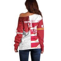 Japan and England Rugby Custom Off Shoulder Sweater Brave Blossoms Red Roses Together LT14 - Polynesian Pride