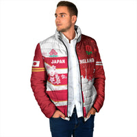 Japan and England Rugby Custom Padded Jacket Brave Blossoms Red Roses Together LT14 - Polynesian Pride