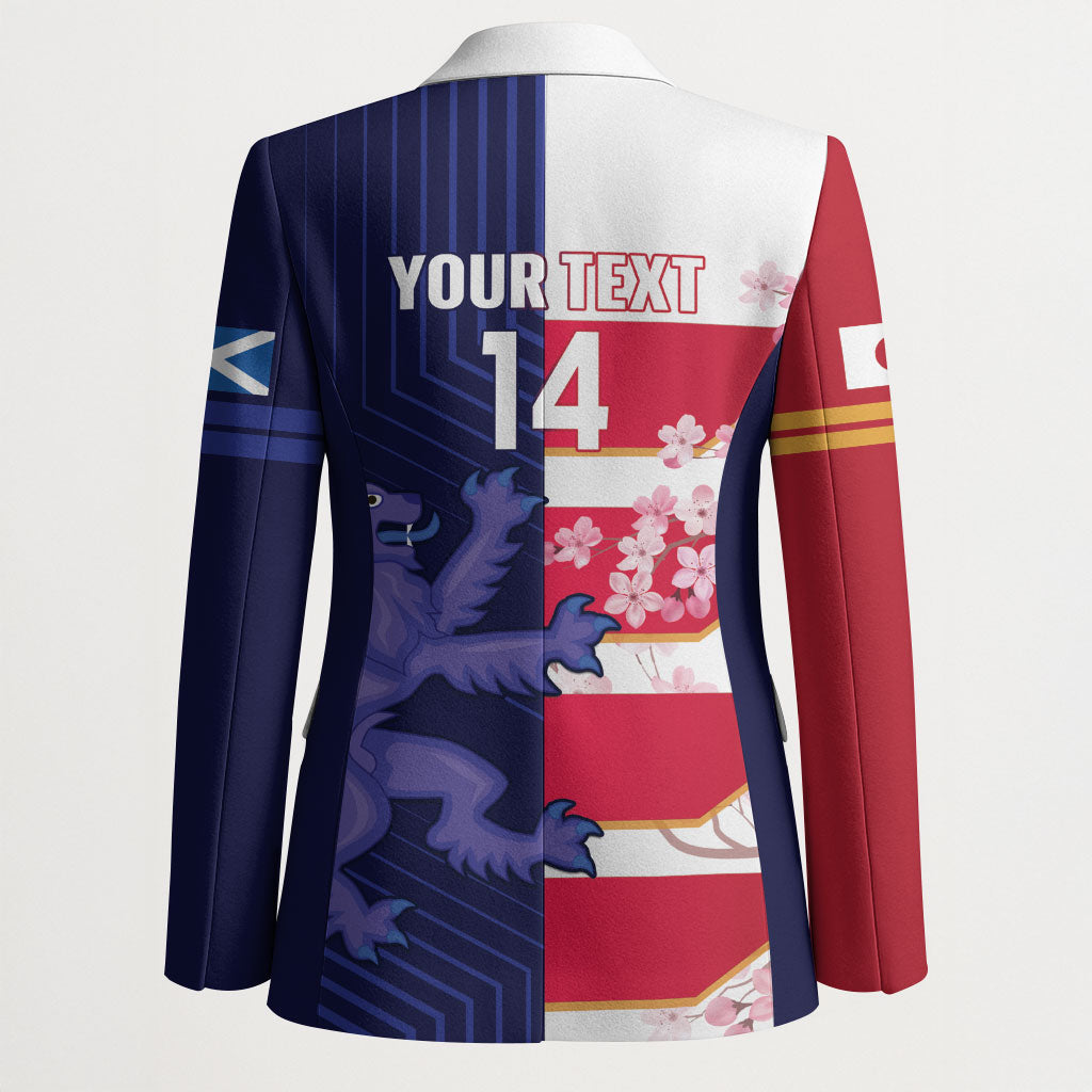 Japan and Scotland Rugby Custom Blazer Brave Blossoms Scottish Thistle Together LT14 - Polynesian Pride