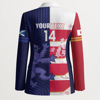 Japan and Scotland Rugby Custom Blazer Brave Blossoms Scottish Thistle Together LT14 - Polynesian Pride